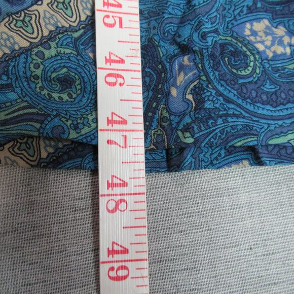 Norton McNaughton Dress Womens Size PL Blue Paisley Boho Side Slits Maxi Hipster - Picture 7 of 10